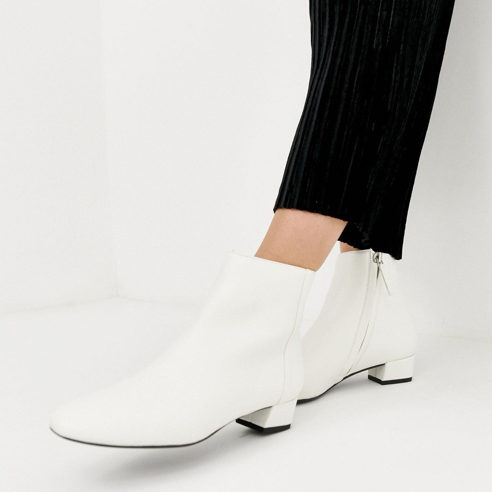 Mango White Ankle Boots Size 38